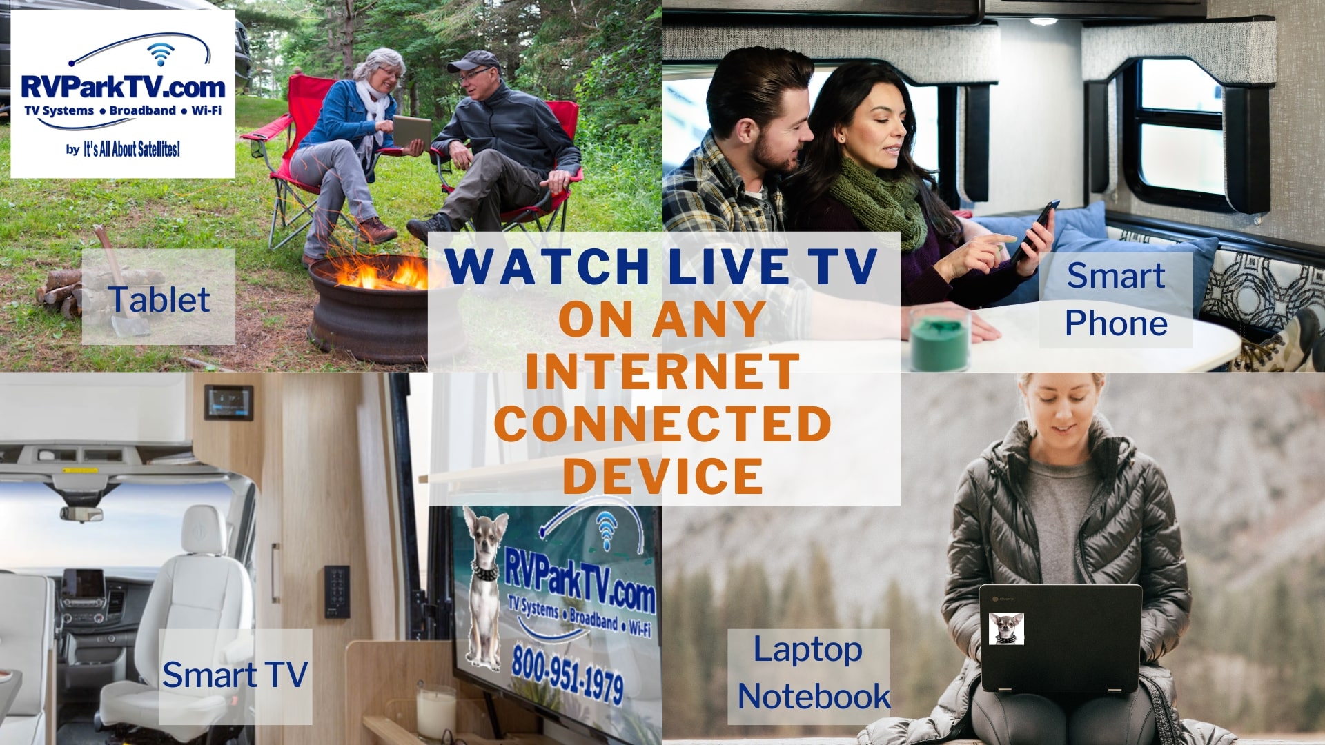 RVParkTV.com - TV Systems and Programming, WiFi Networks, and Blazing Fast Broadband Internet that Lets Your Campers Watch TV on Any Internet Connected Device